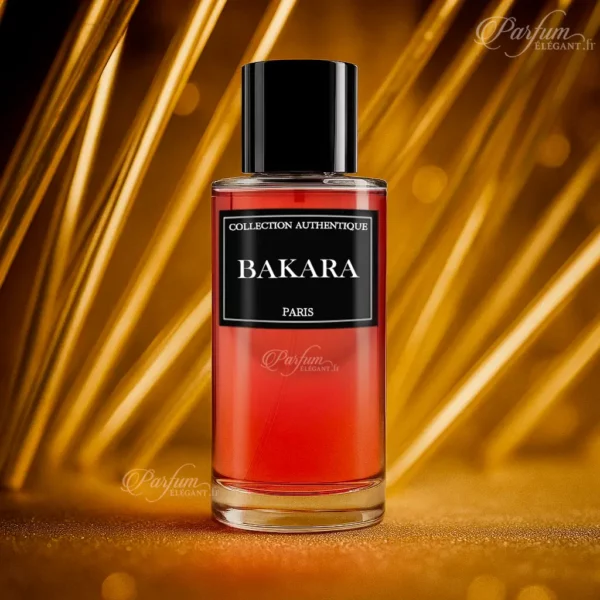 Parfum BAKATA de la Collection Privée L’Authentique, présenté avec son étui noir chic ; fragrance orientale mixte, ambre et musc profond.