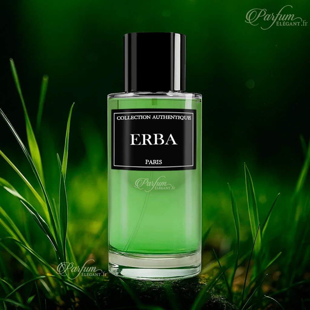 Erba – Eau de Parfum Mixte 50ml | Parfum Collection Privée L'Authentique 2 Parfum Erba de la Collection Privée L’Authentique présenté avec son étui élégant ; fragrance mixte, contemporaine, fruitée-vanillée.