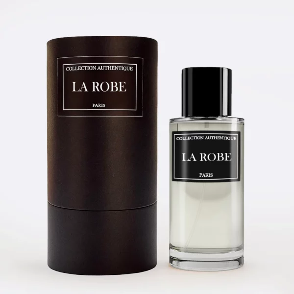Flacon de parfum LA ROBE Collection Privée L’Authentique, Eau de Parfum femme 50 ml aux notes de cerise noire, amande douce et bois réglisse, élégant et gourmand.
