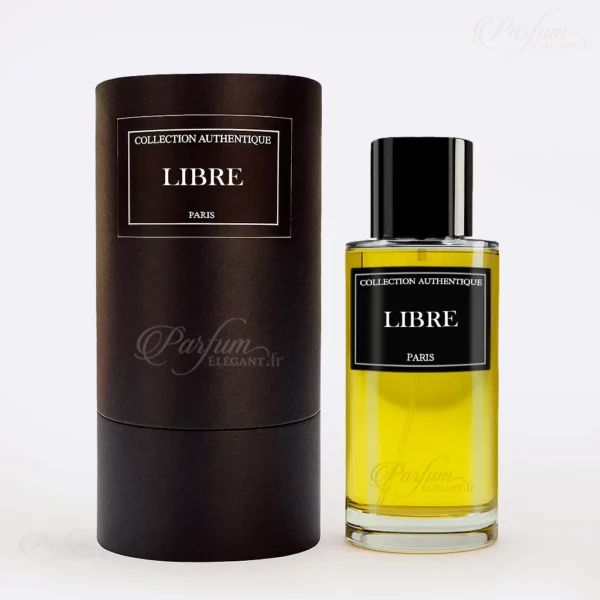 Flacon de parfum LIBRE Collection Privée L’Authentique, Eau de Parfum femme 50 ml aux notes de lavande, orange fleurie et vanille, symbole de féminité libérée.