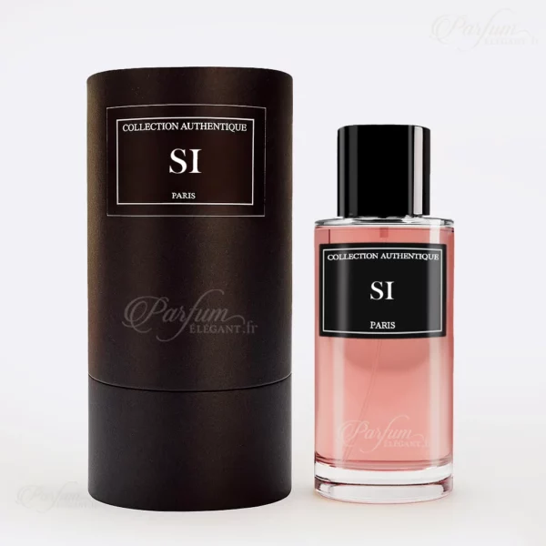 Flacon de parfum SI Collection Privée L’Authentique, Eau de Parfum femme 50 ml aux notes de cassis noir, rose de mai et vanille élégante.
