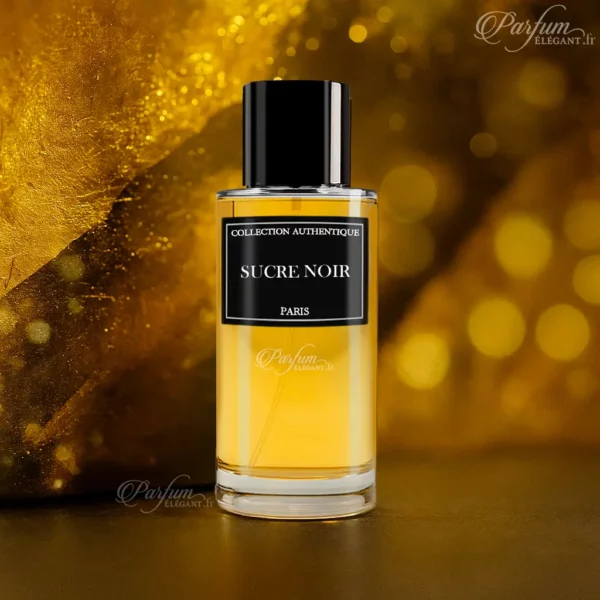 Parfum Sucre Noir de la Collection Privée L’Authentique présenté dans un flacon sombre et élégant ; fragrance mixte chaude et mystérieuse.