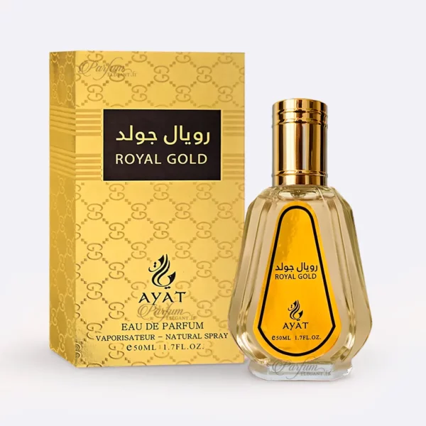 Flacon Royal Gold Ayat 50ml — parfum oriental ambré vanillé luxueux — boutique Parfum Élégant France