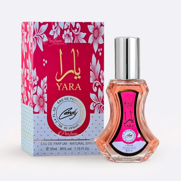 Flacon Yara Candy Assala 35 ml – parfum gourmand à la vanille et fraise