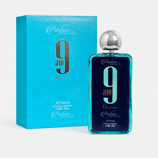 Flacon bleu de 9AM Dive Afnan – Parfum pour homme 100 ml au style frais et épicé