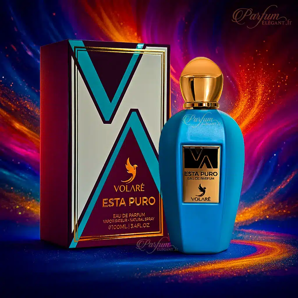 Esta Puro – Parfum fruité oriental mixte, éclat pur en 100 ml 3 Boîte et flacon du parfum Esta Puro – fragrance fruitée orientale intense 100 ml