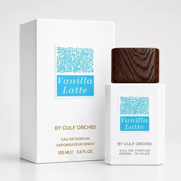 Parfums Femme Dubaï, Orientaux & Gourmands – Longue Tenue et Élégance 314 Flacon Vanilla Latte Gulf Orchid Eau de Parfum 100 ml, parfum gourmand vanillé mixte aux notes de caramel, beurre, miel, fève tonka, vanille, ambre et musc