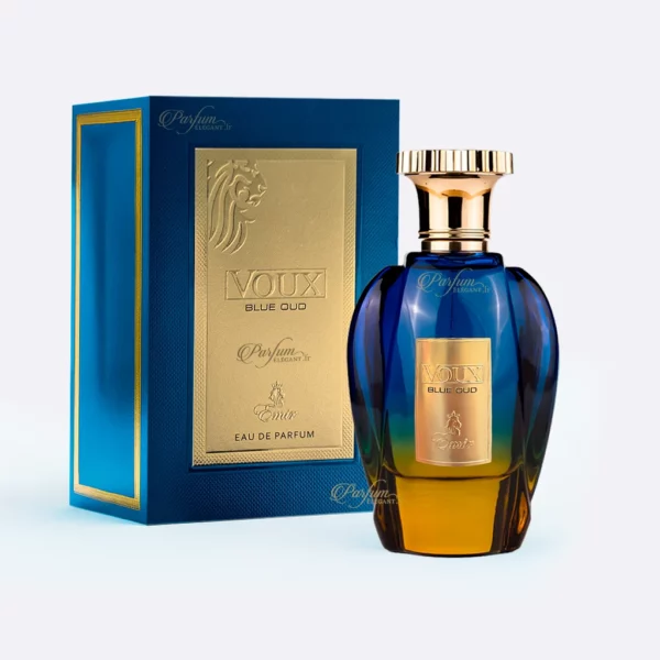 Parfum Voux Blue Oud 100 ml flacon et boîte – mixte oriental intense