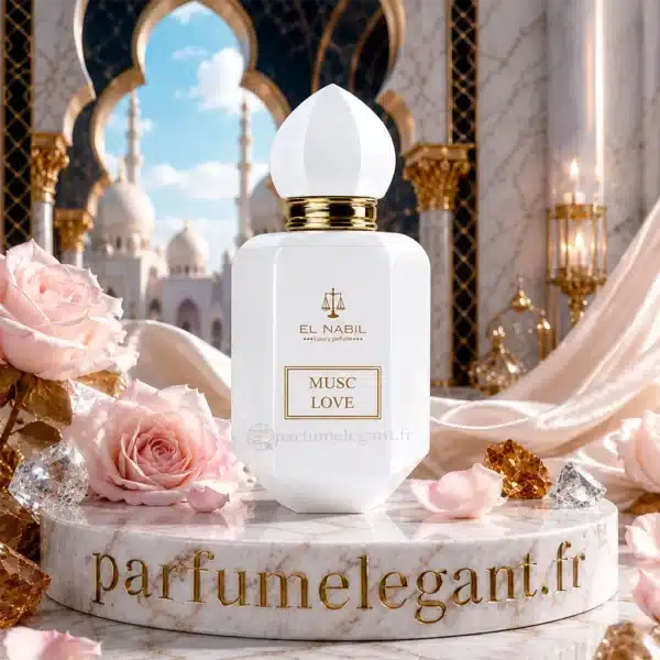 Flacon Musc Love El Nabil Eau de Parfum Flacon Musc Love El Nabil aux notes de musc blanc, rose, jasmin, vanille et bois doux