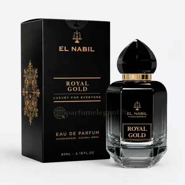 Royal Gold El Nabil parfum mixte présenté dans un décor oriental avec lanternes, marbre et ambiance luxueuse