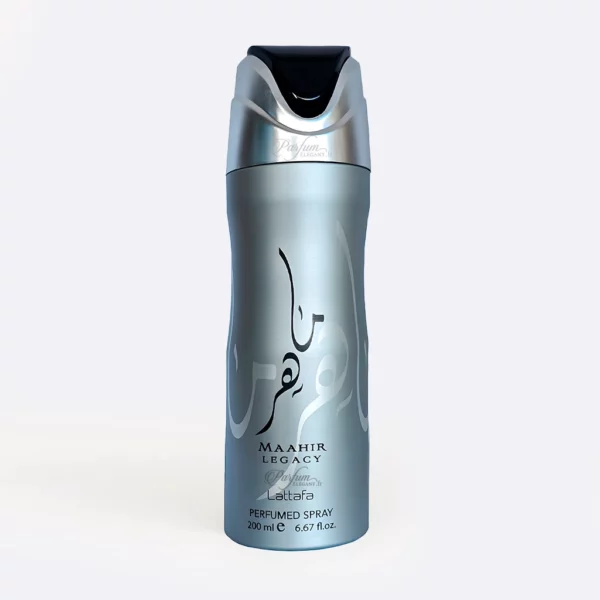 Déodorant Maahir Legacy Lattafa – body spray homme oriental boisé