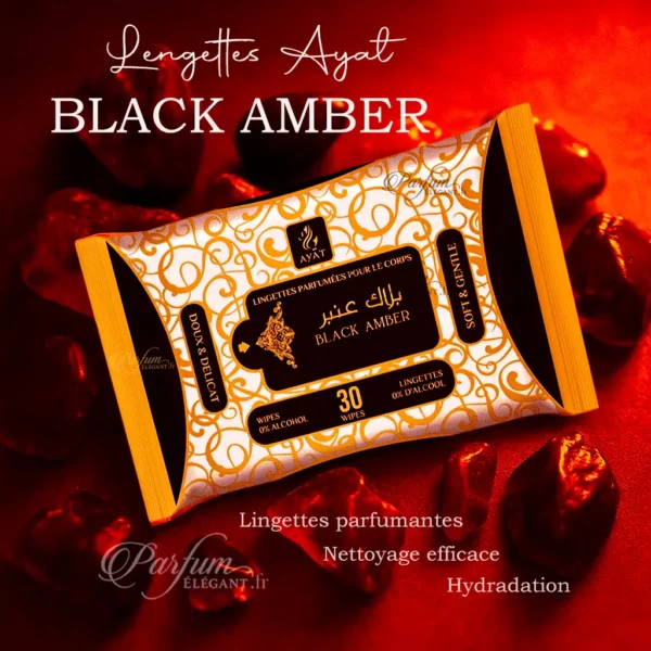 Black Amber – lingettes parfumées orientales au parfum ambré et boisé