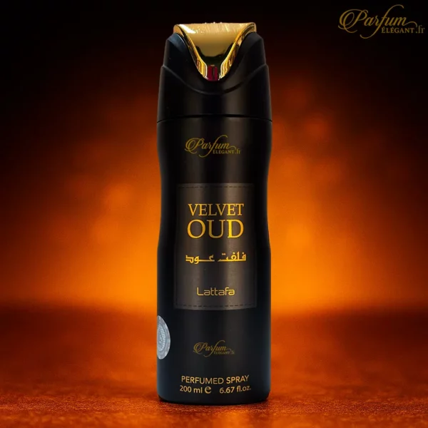 Body spray Velvet Oud Lattafa – déodorant oriental aux notes boisées et ambrées