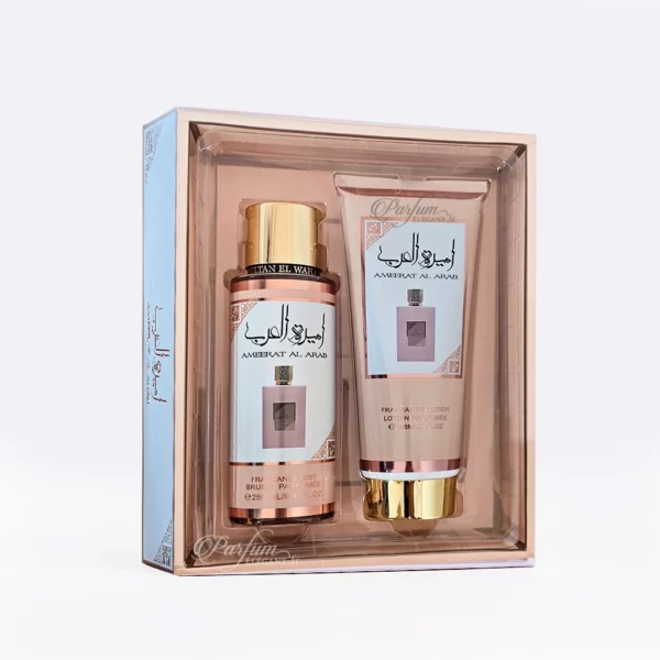 Coffret Ammerat Al Arab Rose Sultan El Waha brume et crème parfumée femme