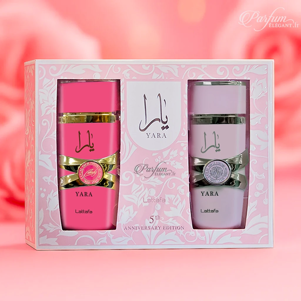 Coffret Duo Yara – Édition 5ᵉ Anniversaire – Lattafa 3 Coffret cadeau parfum femme floral et vanillé Lattafa