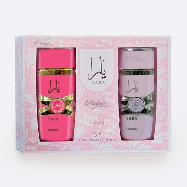Coffret cadeau parfum femme floral et vanillé Lattafa - yara cabdy et yara rose 100ml x 2