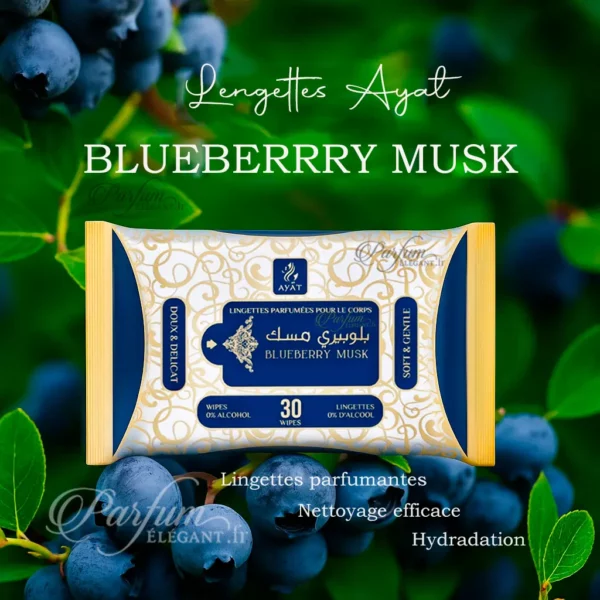 Blueberry Musk – lingettes parfumées fruitées et musquées pour le corps