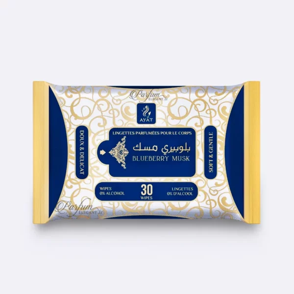 Lingettes parfumées Blueberry Musk Ayat – 30 lingettes sans alcool