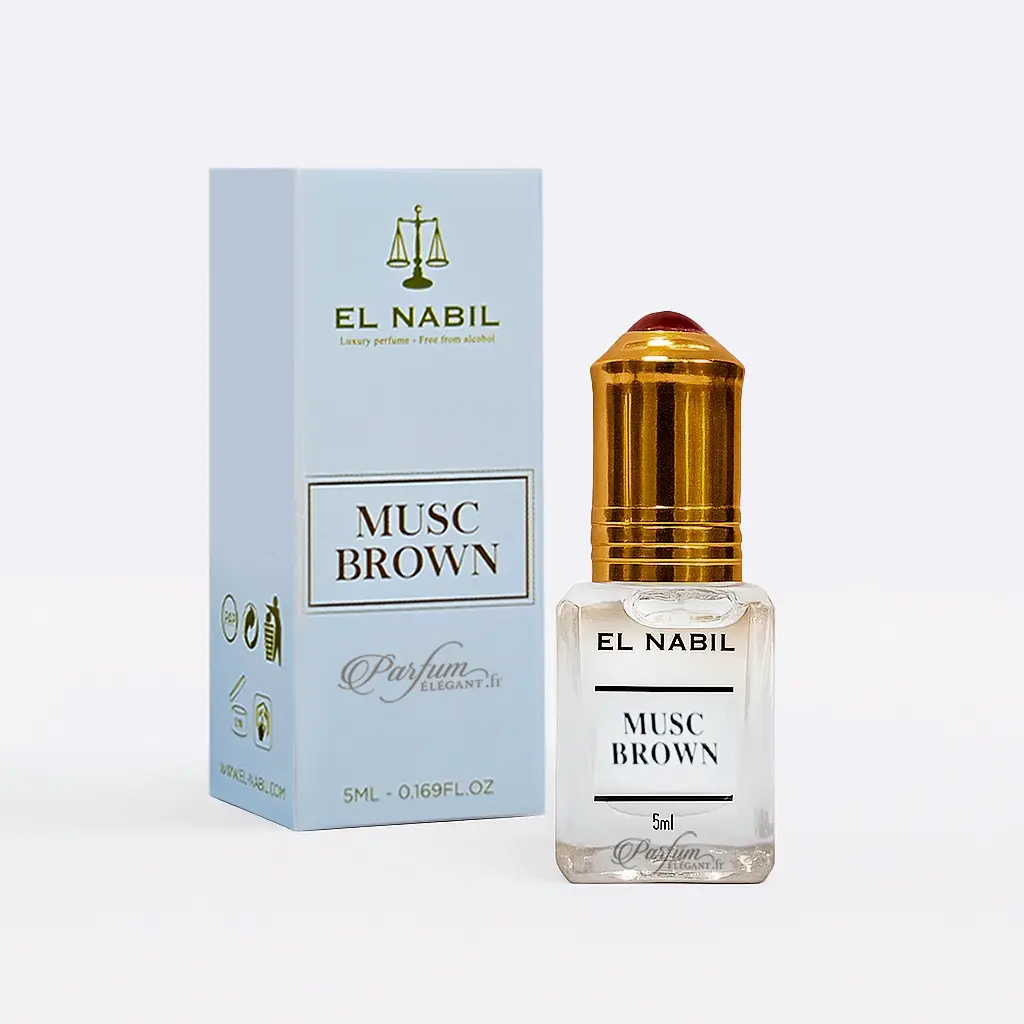 Musc Brown – La chaleur du musc oriental signée El Nabil 1 Musc Brown El Nabil – parfum sans alcool boisé et ambré 5 ml