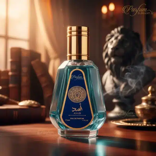 Eau de parfum ASAD intense avec ambiance chaude et élégante