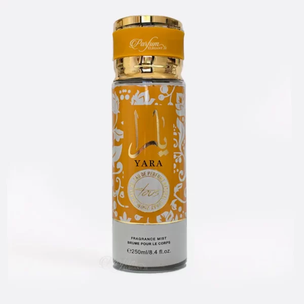 Brume parfumée Yara Tous inspirée du parfum Lattafa, bouteille jaune et or