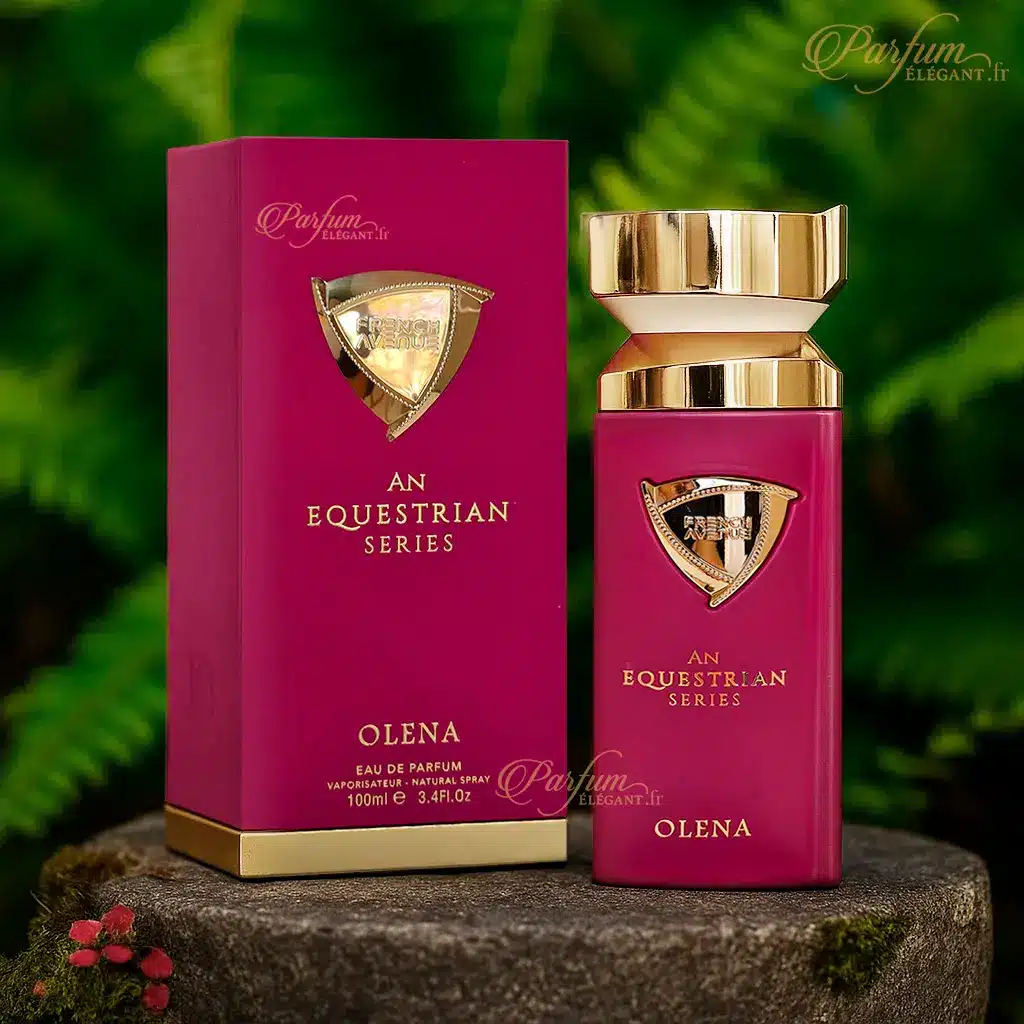 OLENA – Eau de Parfum Floral Gourmand & Poudré pour Femme | French Avenue 3 Parfum OLENA Equestrian Series rose et or – Eau de parfum gourmande
