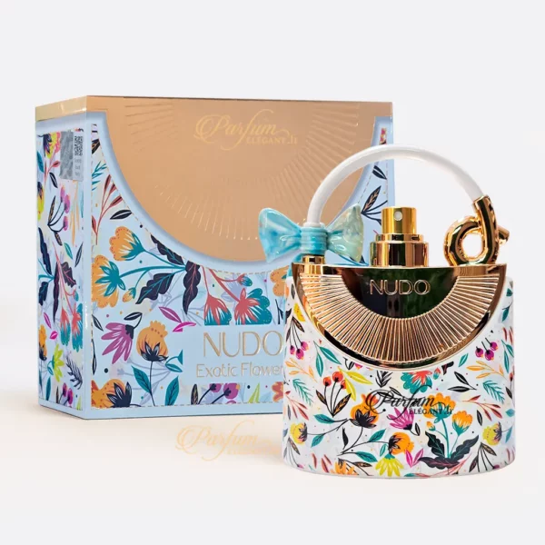 parfum nudo exotic flowers avec son coffret - fragrance fleurie au désing elegant et coloré