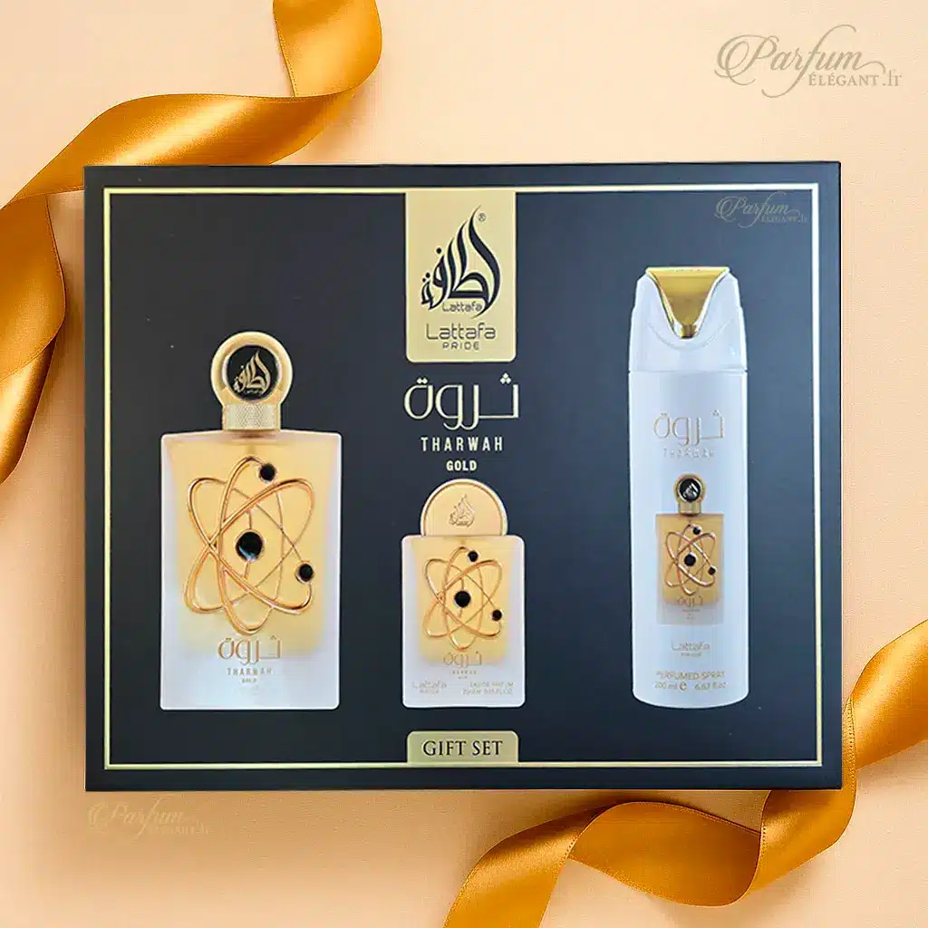 Tharwah Gold – Volaré (Coffret 100 ml + 20 ml + Déo 200 ml) 4 Coffret de parfum inspiré de marque pour femme ideal pour un cadeau
