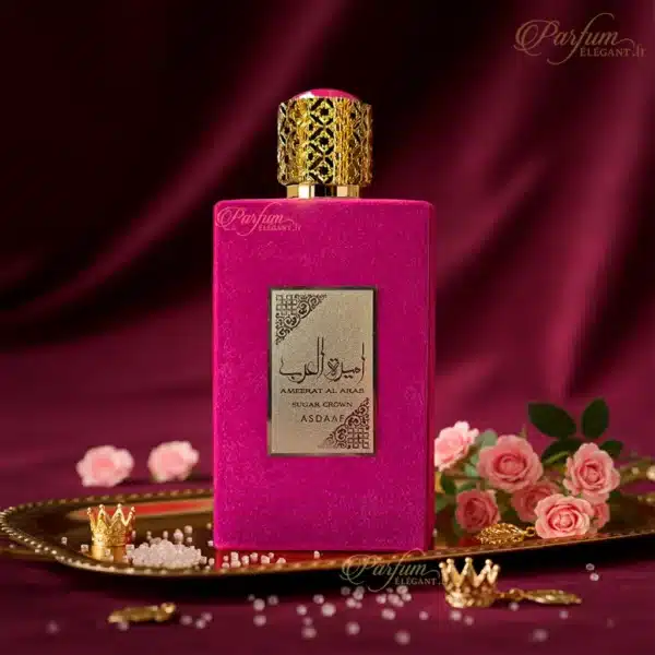 Ameerat Al Arab Sugar Crown Asdaaf – eau de parfum femme Ameerat Al Arab Sugar Crown eau de parfum femme, flacon rose avec coffret, parfum sucré oriental élégant