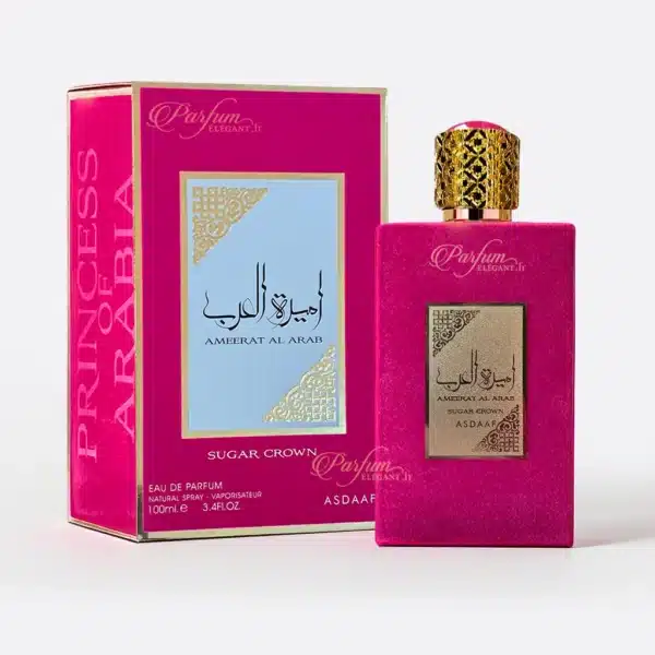 Parfums Femme – Parfums Dubaï, Orientaux & Dupes de Marques en Tous Formats 25 Flacon de parfum Ameerat Al Arab Sugar Crown Asdaaf, parfum oriental sucré féminin avec roses et ambiance luxueuse