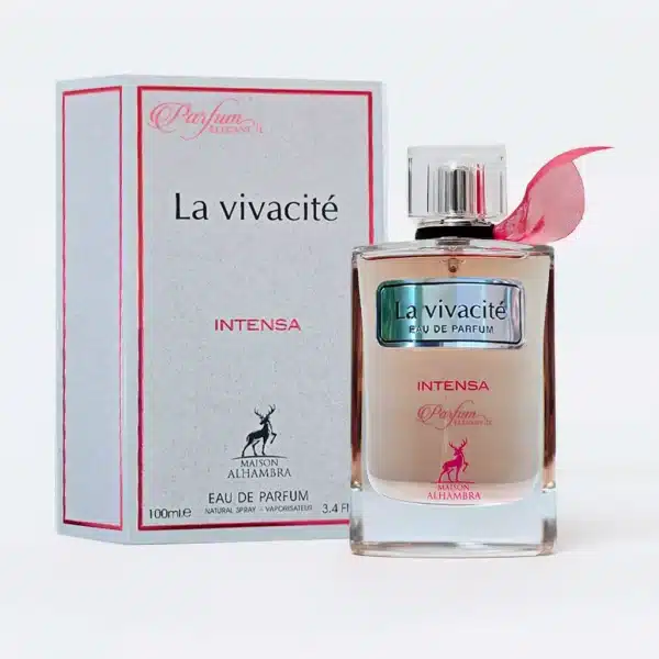 Eau de parfum La Vivacité Intensa Maison Alhambra flacon et coffret 100ml