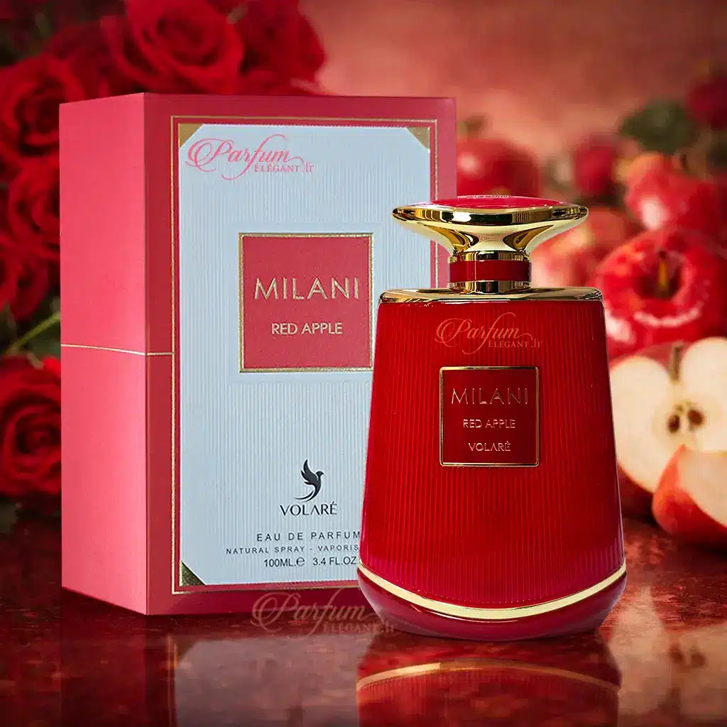 Red Apple – Eau de Parfum Fruité Floral Femme – Milani 3 Parfum Milani Red Apple Volaré, flacon rouge avec coffret, parfum fruité gourmand à la pomme rouge pour femme