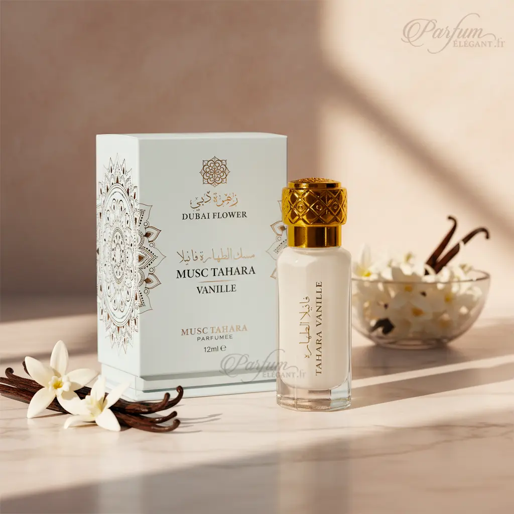 Musc Tahara Vanille – Dubai Flower (12 ml) 3 Musc Tahara Rose Bonbon Gris Montaigne 12ml parfum intime sucré vanillé Parfum Elegant