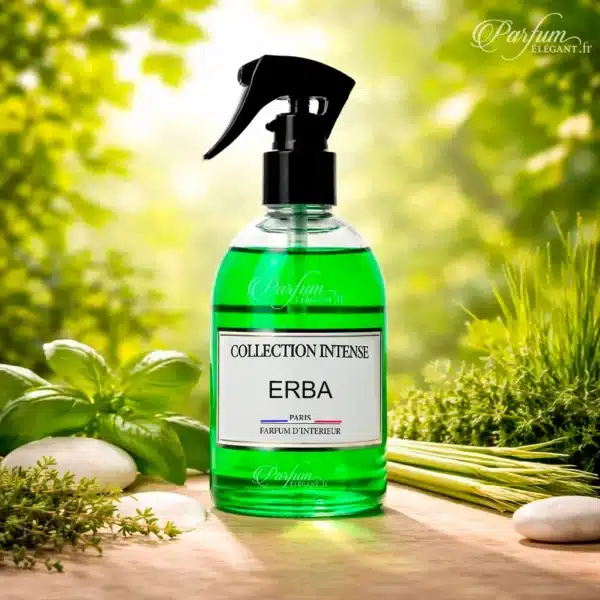 Parfum d’intérieur Erba végétal et frais – Spray parfumé Collection Intense Spray parfum d’intérieur Erba Collection Intense, senteur végétale et herbacée pour parfumer la maison et créer une ambiance fraîche et naturelle