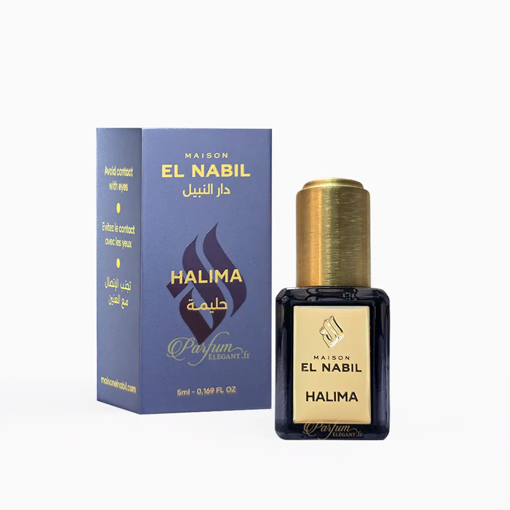Roll-on Halima – Musc Oriental Ambré Femme – El Nabil – 5 ml 1 Huile parfumée Halima sans alcool El Nabil