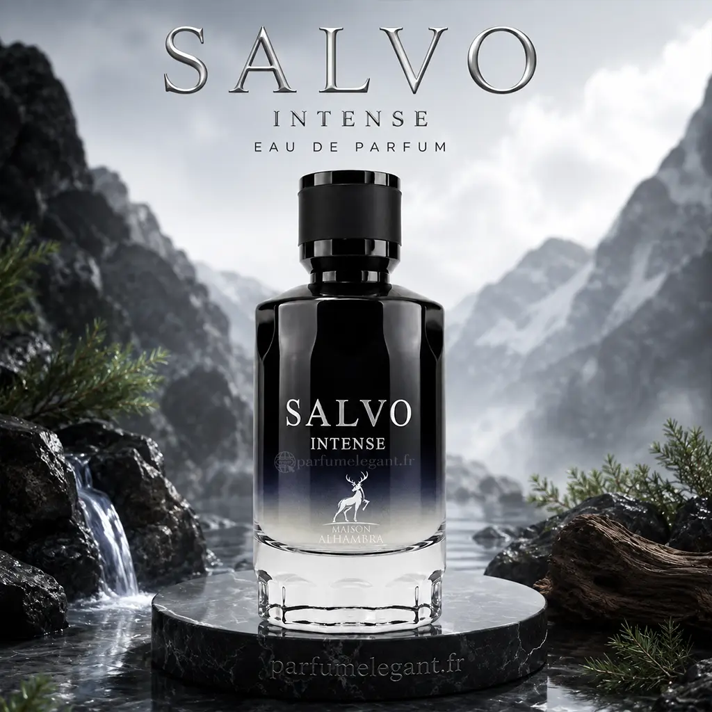 Salvo Intense – Eau de Parfum Aromatique & Boisé Homme – Maison Alhambra 3 Salvo Intense Maison Alhambra Eau de Parfum homme 100 ml avec son coffret