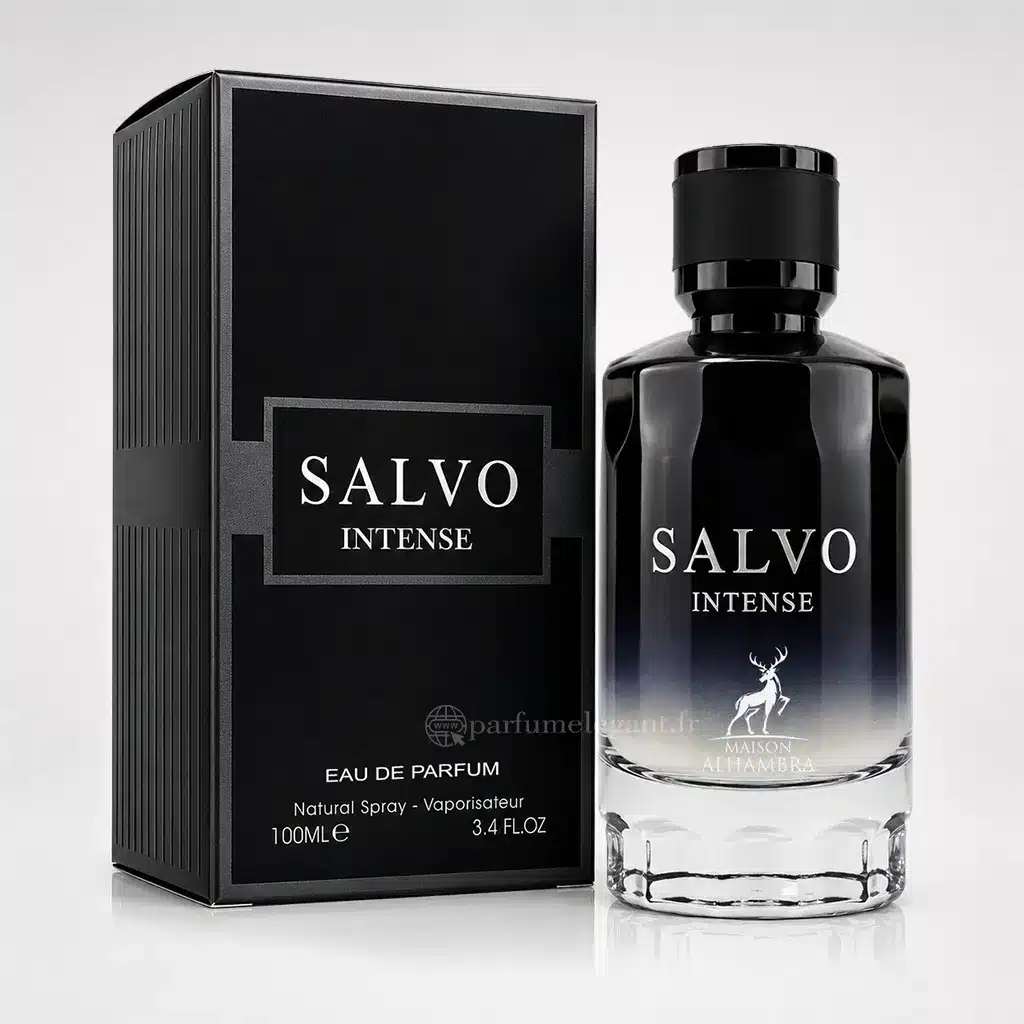 Salvo Intense – Eau de Parfum Aromatique & Boisé Homme – Maison Alhambra 1 Salvo Intense Maison Alhambra Eau de Parfum homme 100 ml avec son coffret