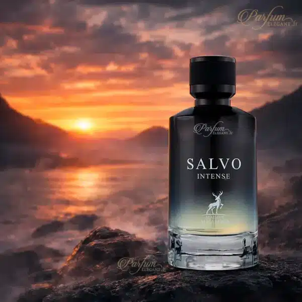 Packshot du parfum Salvo Intense Maison Alhambra eau de parfum homme 100ml avec boîte et flacon sur fond blanc