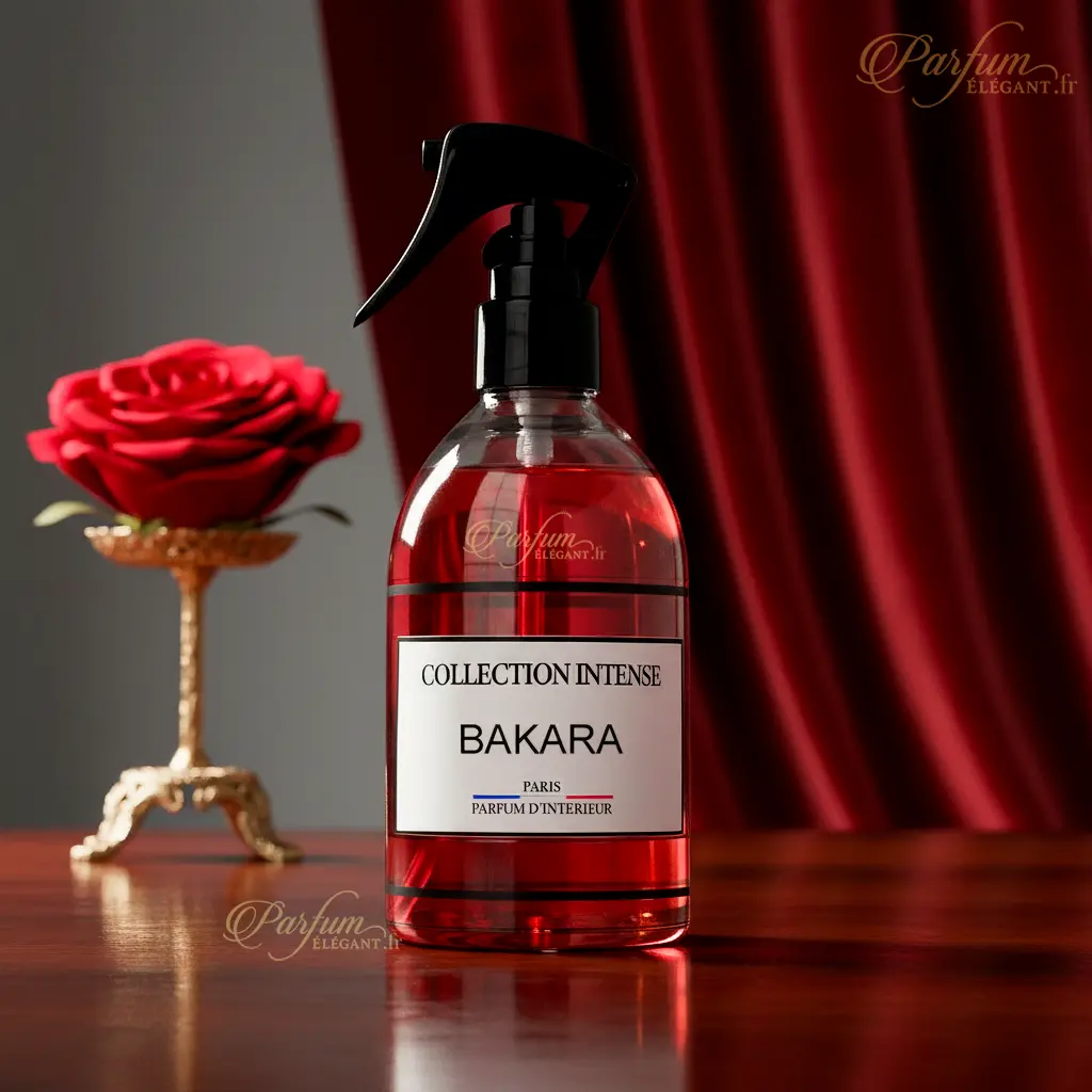 Spray Bakara – Parfum d’Intérieur Oriental Ambré Intense | Collection Intense Paris 2 Spray parfum d’intérieur Bakara Collection Intense ambiance élégante et raffinée Parfum Élégant