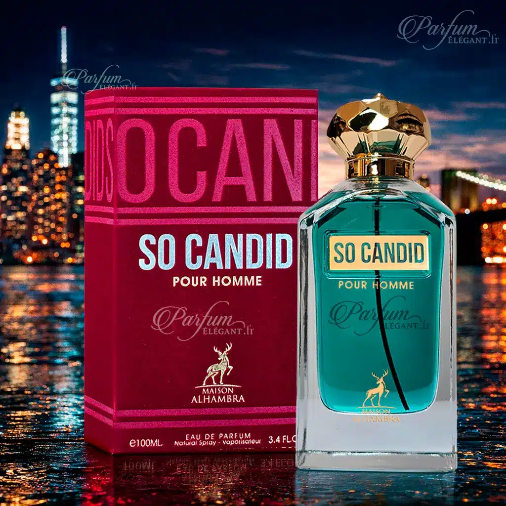So Candid Pour Homme – Eau de Parfum Homme Intense & Séductrice 3 So Candid Pour Homme Maison Alhambra parfum homme oriental gourmand flacon et boîte
