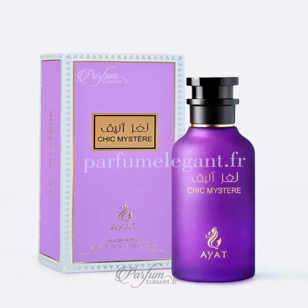 Parfums Homme – Parfums Dubaï & Orientaux Inspirés de Grandes Marques 13 Chic Mystère Ayat eau de parfum 100ml flacon violet avec boîte officielle parfum floral chypré femme