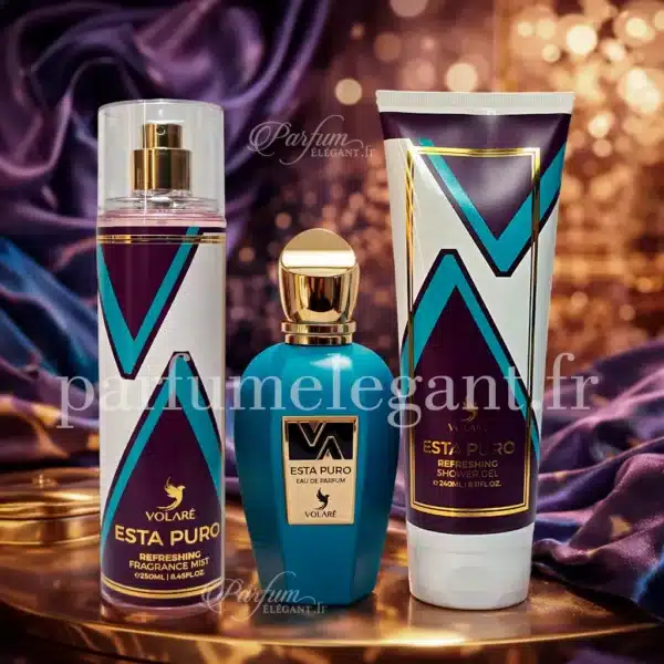 esta-puro-parfum-brume-gel-douche Parfum Esta Puro Volaré 100ml fruité musqué