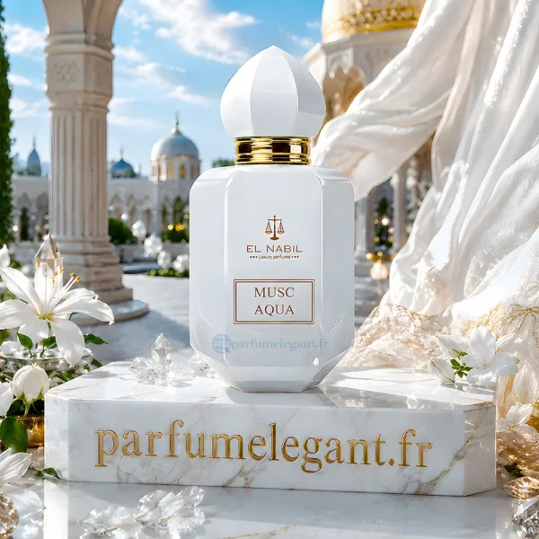 Flacon Musc Aqua El Nabil Eau de Parfum Flacon Musc Aqua El Nabil aux notes de bergamote, citron, mandarine, notes marines et muscs blancs