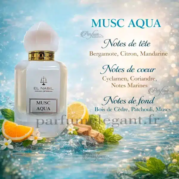 note-parfum-musc-aqua-el-nabil-65ml note du parfum musc aqua frais marin el nabil