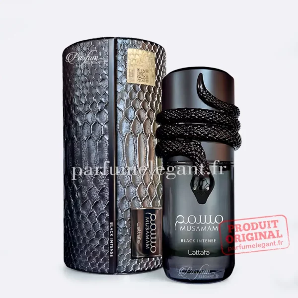 Musamam Black Intense de Lattafa parfum homme intense boisé oriental 100ml avec boîte