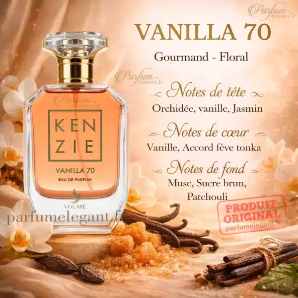notes-olfactives-kenzie-vanilla-70 notes olfactives kenzie vanilla 70 vanille tonka musc sucre brun patchouli