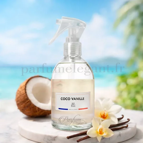 parfum-maison-coco-vanille-rp-paris-250ml parfum interieur coco vanille rp paris ambiance exotique textile linge maison