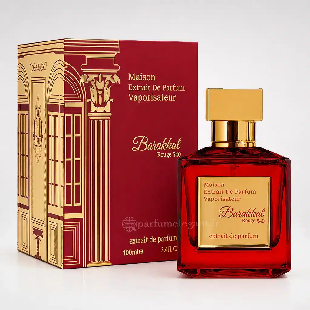 Barakkat Rouge 540 – Extrait de Parfum Mixte 100 ml 1 Barakkat Rouge 540 extrait de parfum mixte 100 ml avec boîte rouge et dorée