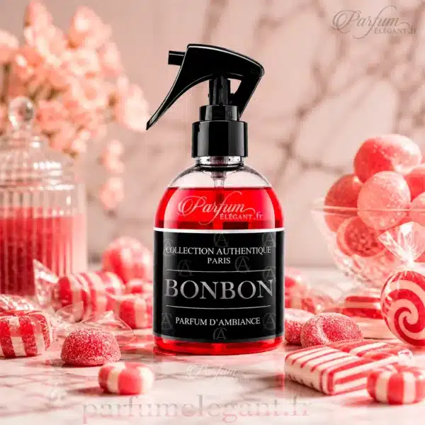 Bonbon Parfum d’Ambiance Collection Authentique Paris Le spray maison Bonbon Collection Authentique Paris diffuse une senteur gourmande et sucrée inspirée des bonbons et confiseries. Un parfum d’ambiance idéal pour créer une atmosphère chaleureuse, cocooning et élégante dans la maison.