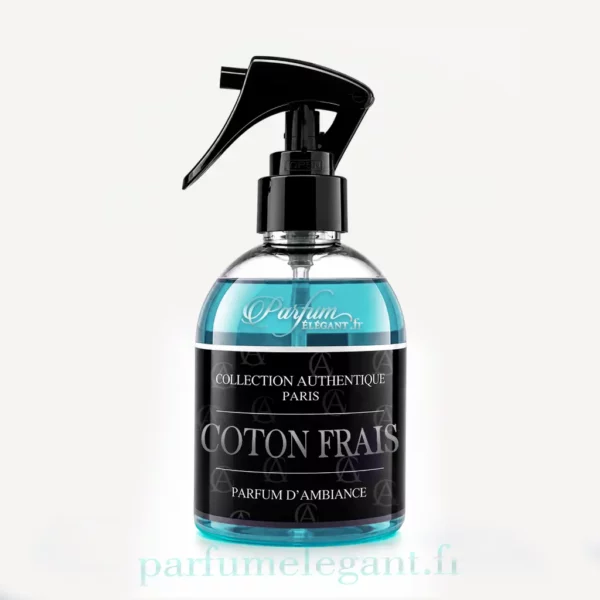 Parfum Élégant – Parfums Dubaï & Orientaux | Dupes Luxe à Prix Abordables en Boutique & en Ligne 10 Le spray maison Coton Frais Collection Authentique Paris diffuse une senteur fraîche et propre inspirée du linge fraîchement lavé et du coton pur. Un parfum d’ambiance idéal pour créer une atmosphère douce, propre et apaisante.